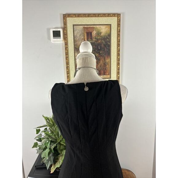 TOMMY HILFIGER Womens Black And Purple Sleeveless Fit & Flare Dress 6 - Picture 9 of 13